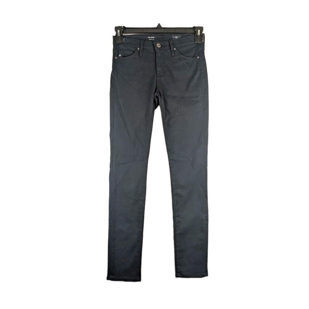 AG Adriano Goldschmied Pants 24R Navy The Prima Cigerette Leg Sateen NWT $198